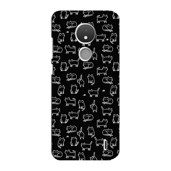 Чехол с рисунком «Котики на черном» для Nokia C21 Чехол с рисунком «Котики на черном» для Nokia C21