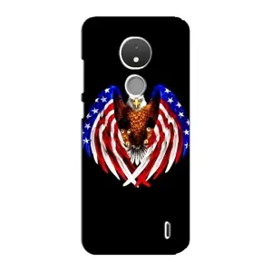 Чехол Флаг USA для Nokia C21 (Крылья США)