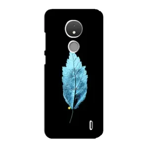 Чохол з картинками на чорному фоні для Nokia C21 (Листя)