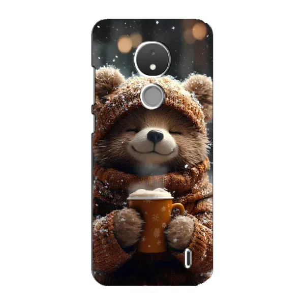 Чехол с рисунком «Медвежонок с кофе» для Nokia C21 Чехол с рисунком «Медвежонок с кофе» для Nokia C21