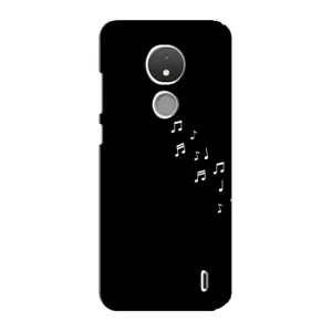 Чохол з картинками на чорному фоні для Nokia C21 (Ноти)
