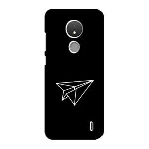 Чохол з картинками на чорному фоні для Nokia C21 (Літак)