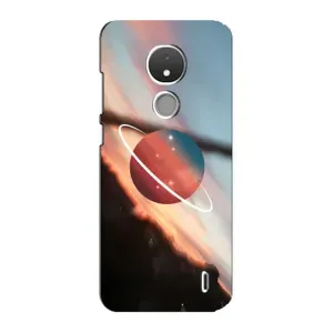 Чехол (ТПУ) с планетами на Nokia C21 (Сатурн)