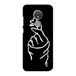 Чехлы (Знак сердечка) на Nokia C21 (Сердце на черном)