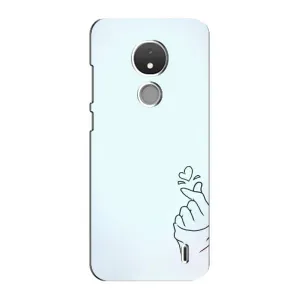 Чехлы (Знак сердечка) на Nokia C21 (Сердце на голубом)