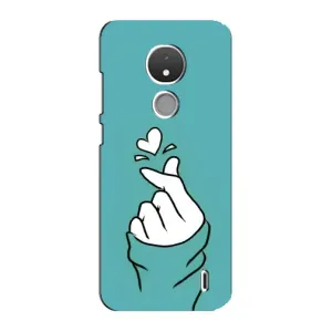 Чехлы (Знак сердечка) на Nokia C21 (Сердечко на бирюзовом)