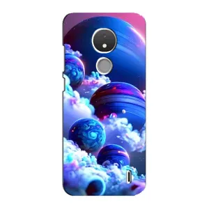 Чехлы КОСМОС для Nokia C21 (Синие планеты)