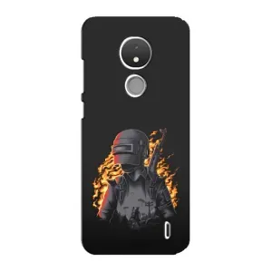 Силиконовый чехол с картинкой "Герой Pubg" на Nokia C21 (В огне)