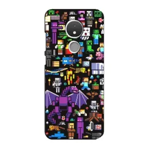 Чехол майнкрафт для Nokia C21 (Все персонажи)