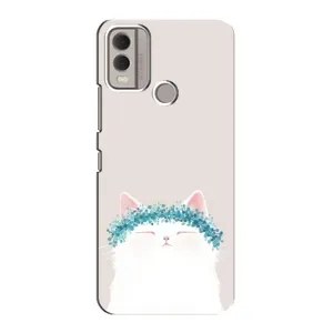 Чехол на тематику: Коты для Nokia C22 (Белый котик)