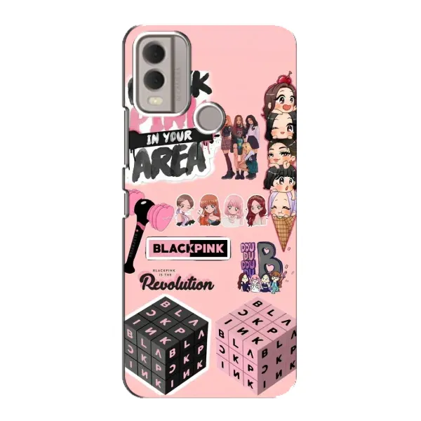 Чехол с рисунком «BLACK PINK коллаж» для Nokia C22 Чехол с рисунком «BLACK PINK коллаж» для Nokia C22