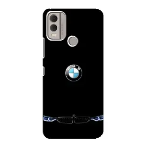 Силиконовый бампер с картинкой машины на Nokia C22 (Черный BMW)