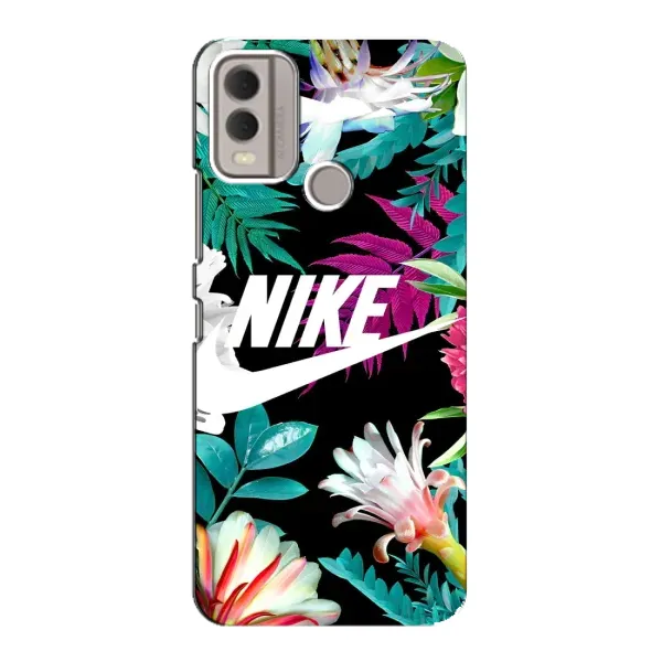 Чехол с рисунком «Цветочный Nike» для Nokia C22 Чехол с рисунком «Цветочный Nike» для Nokia C22