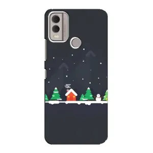 Силиконовый бампер на рождество для Nokia C22 (Город зимний)