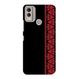 Силиконовый Чехол на Nokia C22 (Красная Вышиванка)