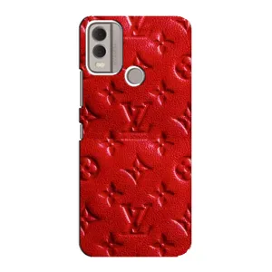 Текстурный Чехол Louis Vuitton для Нокиа С22 (Красный ЛВ)