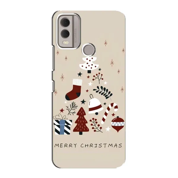 Чехол с рисунком «Merry Christmas» для Nokia C22 Чехол с рисунком «Merry Christmas» для Nokia C22