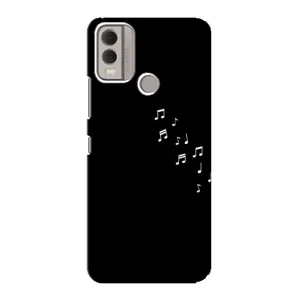 Чохол з картинками на чорному фоні для Nokia C22 (Ноти)