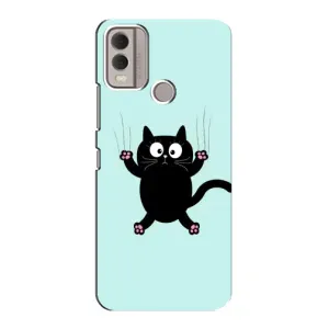 Силиконовый чехол с котиком для Nokia C22 (Падающий кот)