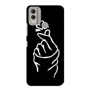 Чехлы (Знак сердечка) на Nokia C22 (Сердце на черном)