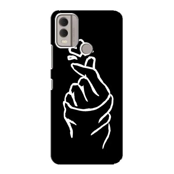 Чехол с рисунком «Сердце на черном» для Nokia C22 Чехол с рисунком «Сердце на черном» для Nokia C22