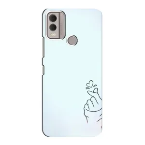 Чехлы (Знак сердечка) на Nokia C22 (Сердце на голубом)