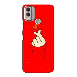 Чехлы (Знак сердечка) на Nokia C22 (Сердце на красном)