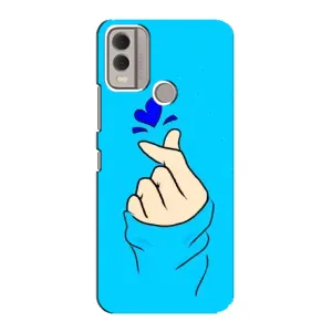 Чехлы (Знак сердечка) на Nokia C22 (Сердце на синем)