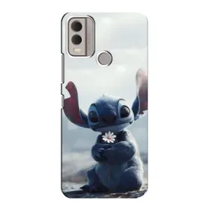 Чехол с рисунком Стич для Nokia C22 (Стич с цветочком)