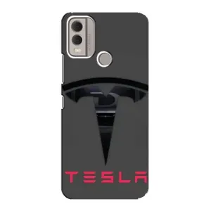 Силиконовый бампер с картинкой машины на Nokia C22 (Logo TESLA)