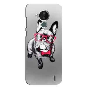 Чехол (ТПУ) Милые собачки для Nokia C30 (Бульдог в очках)
