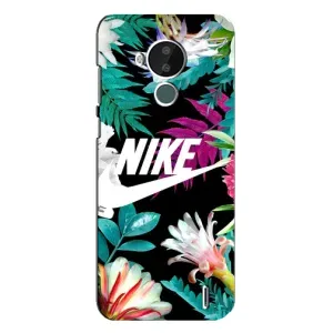 Силиконовый Чехол на Nokia C30 с картинкой Nike (Цветочный Nike)