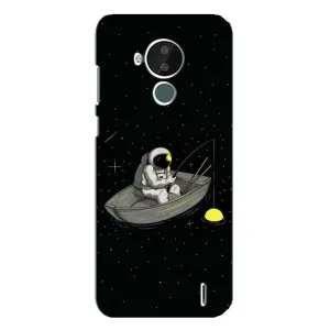 Силиконовый Чехол с принтом "Космонавты" на Nokia C30 (Космонавт на рыбалке)