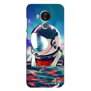 Силиконовый Чехол с принтом "Космонавты" на Nokia C30 (Космонавт в воде)