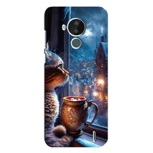 Чехлы на Новый Год Nokia C30 (Кот новогодний)