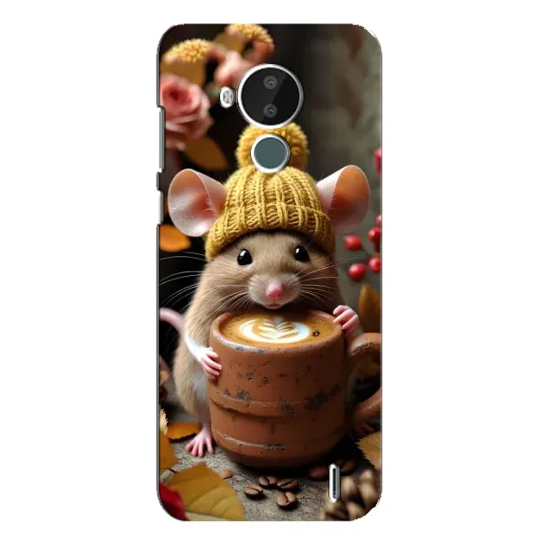 Чехол с рисунком «Мышка с кофе» для Nokia C30 Чехол с рисунком «Мышка с кофе» для Nokia C30