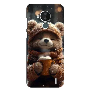 Печатный чехол «Зверята с кофе» для Nokia C30 (Медвежонок с кофе)