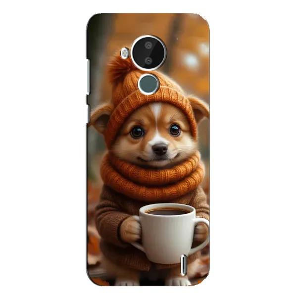 Чехол с рисунком «Собачка с кофе» для Nokia C30 Чехол с рисунком «Собачка с кофе» для Nokia C30