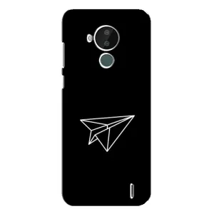 Чехол с картинками на черном фоне для Nokia C30 (Самолетик)