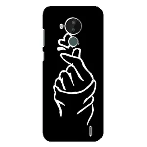 Чехлы (Знак сердечка) на Nokia C30 (Сердце на черном)