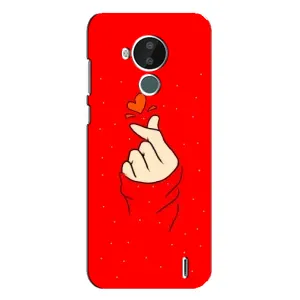 Чехлы (Знак сердечка) на Nokia C30 (Сердце на красном)
