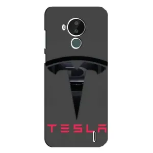 Силиконовый бампер с картинкой машины на Nokia C30 (Logo TESLA)
