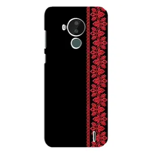 Силиконовый Чехол на Nokia C30 с картинкой Вышиванки (Вышиванка на черном)