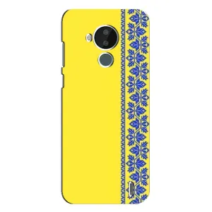 Силиконовый Чехол на Nokia C30 (Вышиванка на желтом)