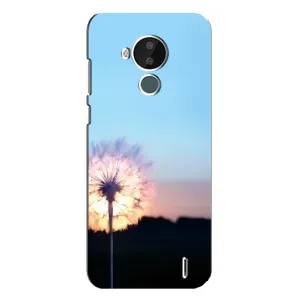Силиконовый Чехол с одуванчиками на Nokia C30 (Закат с одуванчиком)