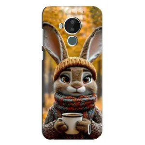 Печатный чехол «Зверята с кофе» для Nokia C30 (Зайчик с кофе)