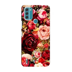 Силиконовый бампер с принтом (цветочки) на Нокиа С31 (Букет цветов)