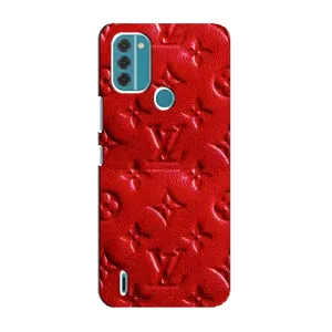Текстурный Чехол Louis Vuitton для Нокиа С31 (Красный ЛВ)
