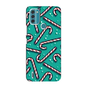 Силиконовый бампер на рождество для Nokia C31 (Леденцы)