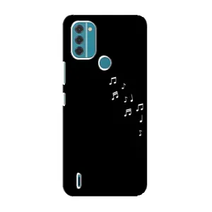 Чохол з картинками на чорному фоні для Nokia C31 (Ноти)